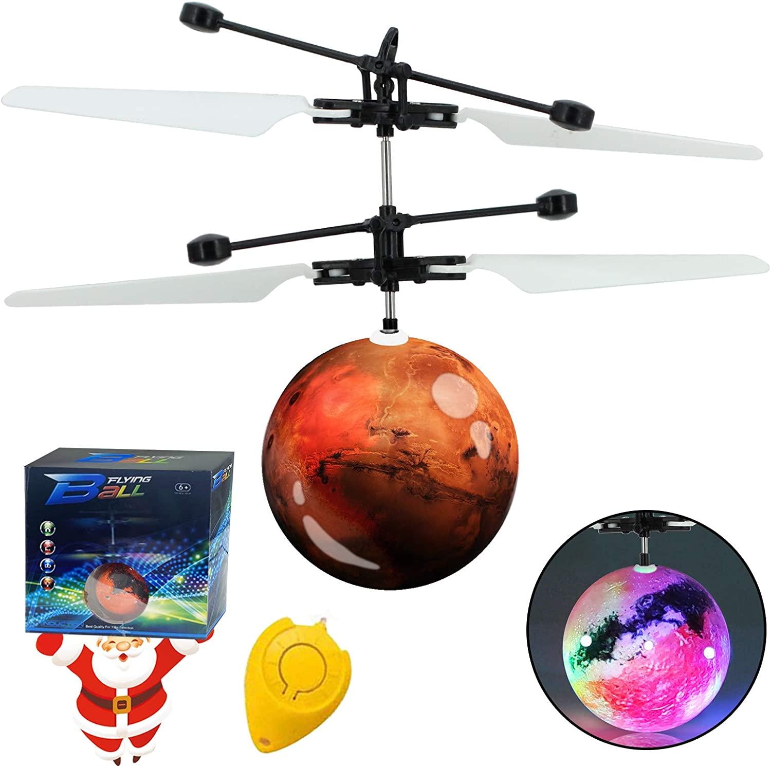 AMENON, AMENON Flying Ball RC Toys for Kids, Hand Controlled Mini Drones Light-Up Flying Toy Helicopter with Rechargeable Remote Controller Quadcopter Outdoor Sport Toys Easter Basket Stuffers for Kids Boys