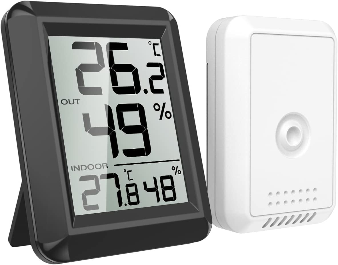 AMIR, AMIR Indoor Outdoor Thermometer, Digital Hygrometer, Humidity Monitor Wireless with LCD Display, Room Thermometer and Humidity Gauge for Home, Office Etc (Specification 1)