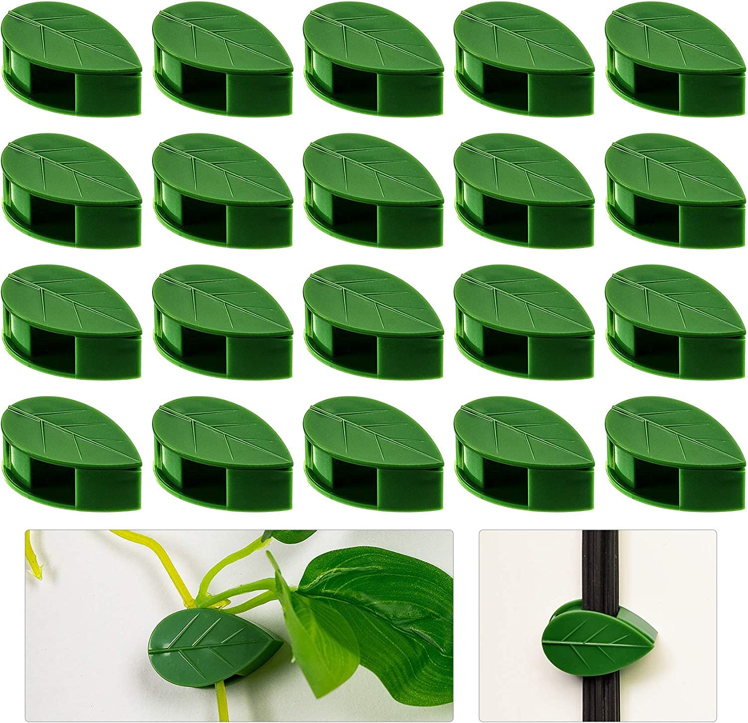 ANCIRS, ANCIRS 50 Pack Plant Climbing Wall Support Clips & 60Pcs Reusable Invisible Self-Adhesive Sticky Acrylic Fixture for Keeping Garden Plants Stem Upright Growing Indoor & Outdoor-Green