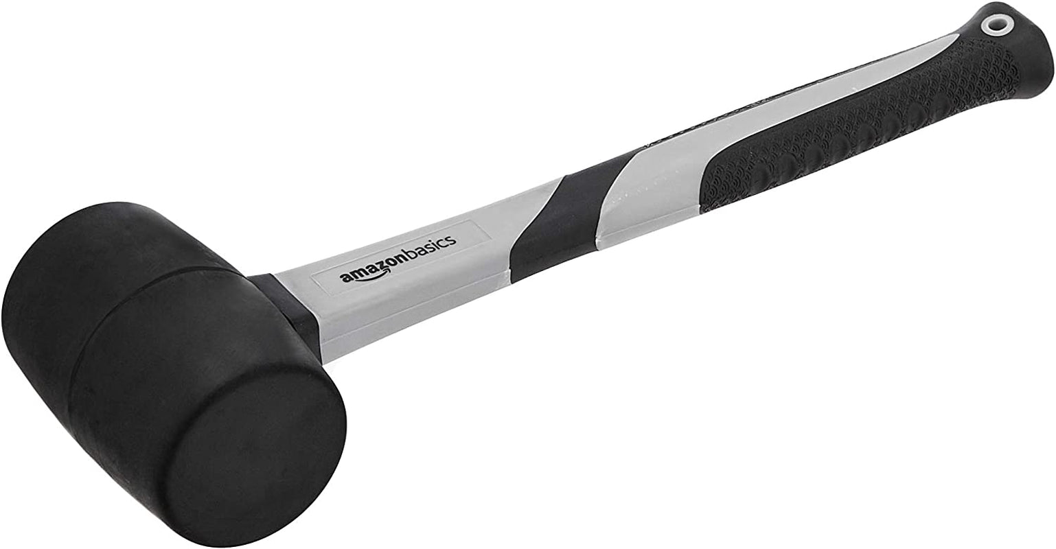 AmazonBasics, Amazonbasics Rubber Mallet Shock-Absorbing Fiberglass Handle with Textured Cushion Grip for All Jobs- 450G