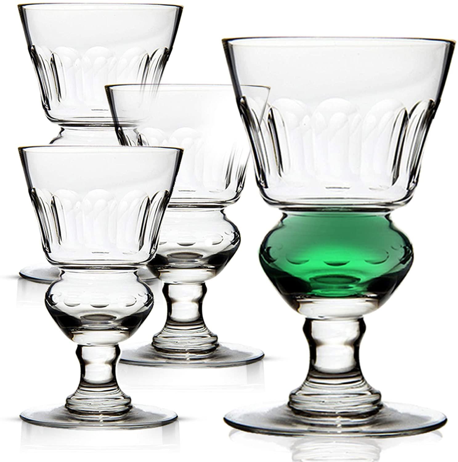 Amehla, Amehla Original Absinthe Glass: Set of 4 Glasses - Vintage Reservoir Pontarlier Style