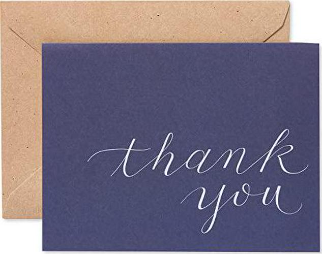 American Greetings American Greetings Thank You Cards Navy Blue With Brown Kraft Style