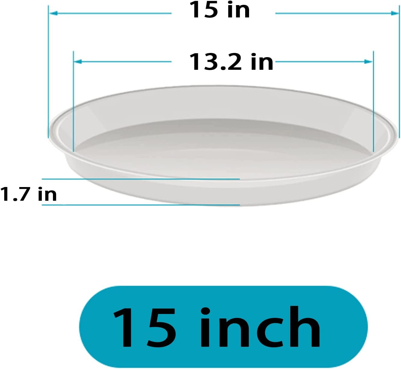 Angde, Angde Plant Saucer 10 Inch Brown, 6 Pack of 10 Inch Plant Saucer Round, Plastic Plant Trays for Pots, Plant Saucers for Indoors 9", Plant Pot Saucers, Planter Tray for Planter 8-10" (Grayish White)