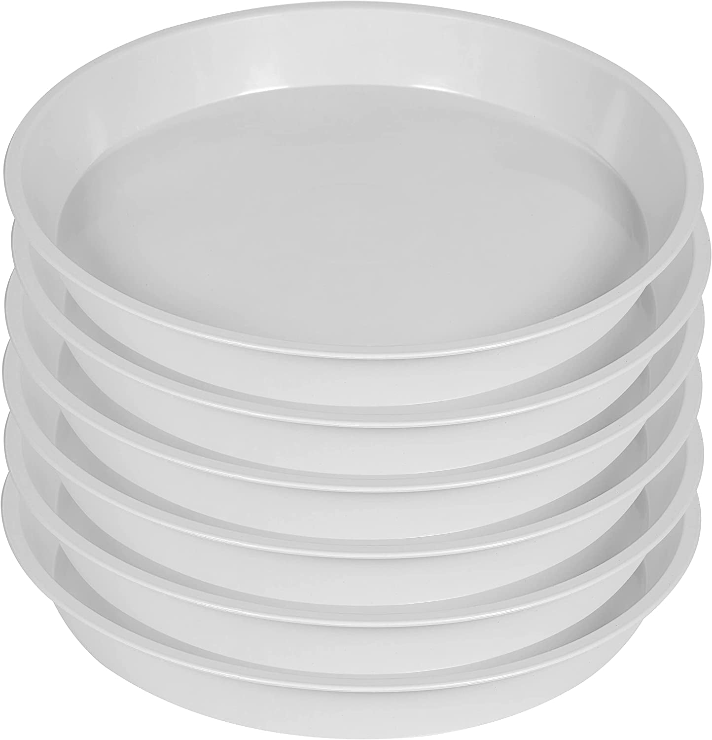 Angde, Angde Plant Saucer 10 Inch Brown, 6 Pack of 10 Inch Plant Saucer Round, Plastic Plant Trays for Pots, Plant Saucers for Indoors 9", Plant Pot Saucers, Planter Tray for Planter 8-10" (Grayish White)