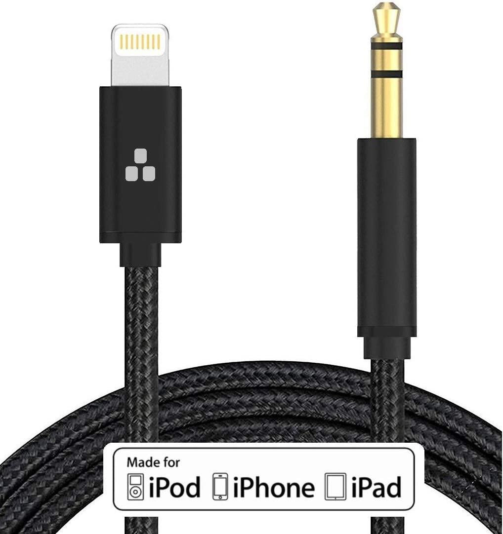 Thore, (Apple MFI Certified) iPhone Aux Lightning Cord to Male 3.5mm Auxiliary Cable (iPhone Audio Link to Car Jack, Headphones and Speakers) Black