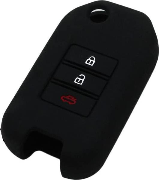 BROVACS, (Black) - Fassport Silicone Cover Skin Jacket fit for Honda 3 Button Flip Remote Key CV9202 Black