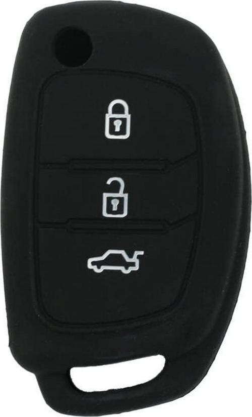 BROVACS, (Black) - Fassport Silicone Cover Skin Jacket fit for Hyundai 3 Button Flip Remote Key Hollow Texture CV9102 Black